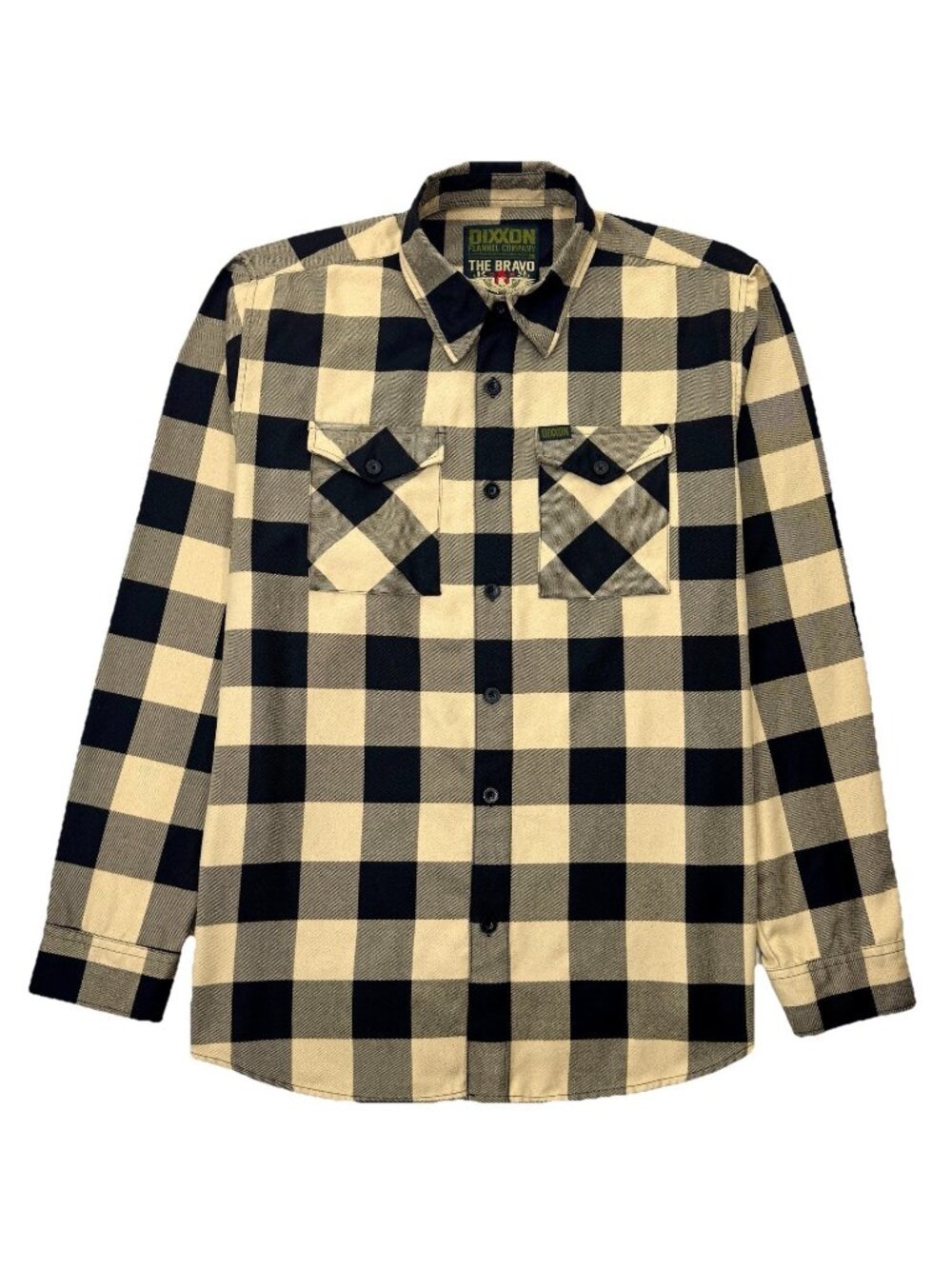 Dixxon Flannel Co The Bravo Flannel Shirt Men’s L Tan Black Buffalo Check Plaid